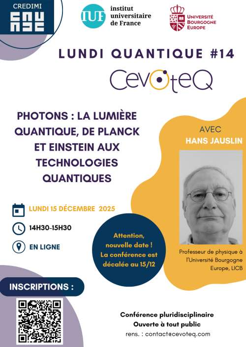 Photo de l'article : 15 décembre - Lundi Quantique #14 avec Hans Jauslin (en ligne)