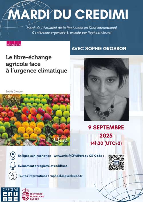 Photo de l'article : 9 septembre - MARDI du CREDIMI avec Sophie Grosbon (en ligne)