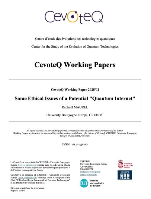 Photo de l'article : Some Ethical Issues of a Potential 