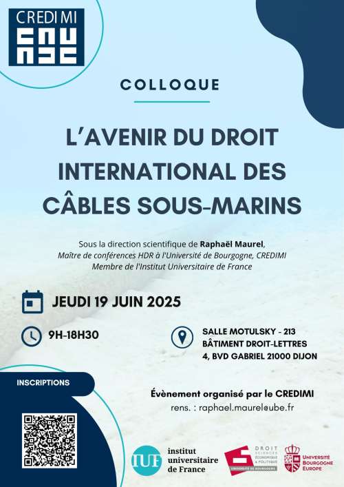 Photo de l'article : Colloque - L'avenir du droit international des câbles sous-marins (Dijon)