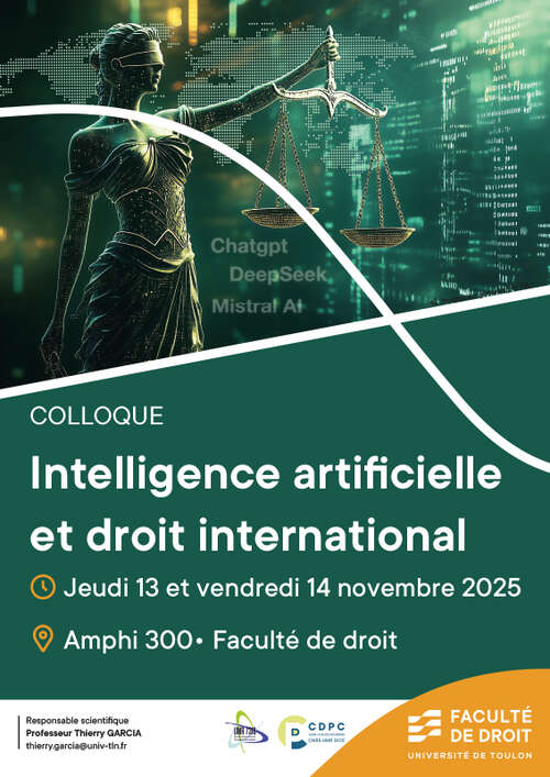 Photo de l'article : 14 novembre - Intervention au colloque IA et droit international (Toulon)