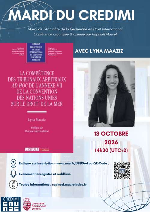 Photo de l'article : 13 octobre 2026 - MARDI du CREDIMI avec Lyna Maaziz (en ligne)